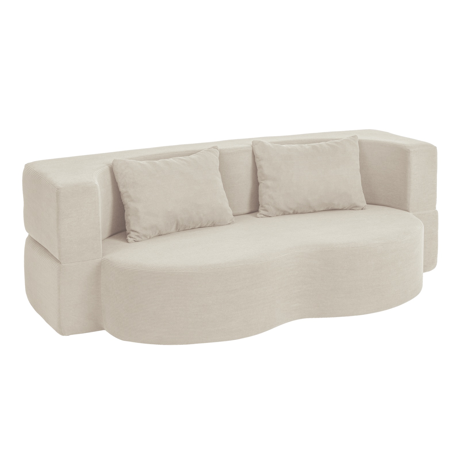 Sofabed med udtrækkelig seng i beige 177x90x64 cm FST101-MI