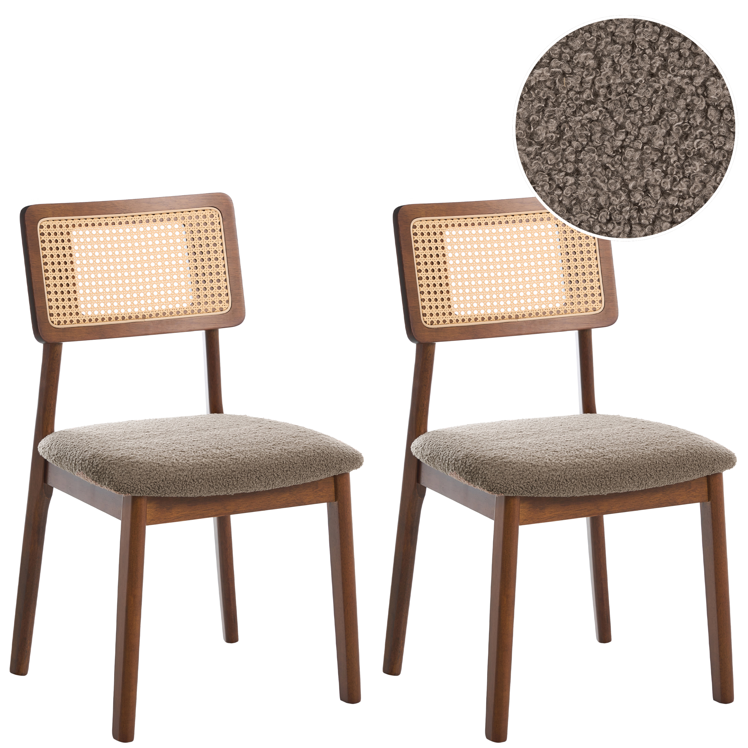 Sæt med 2 spisebordsstole EMBAR Træ Brun/taupe