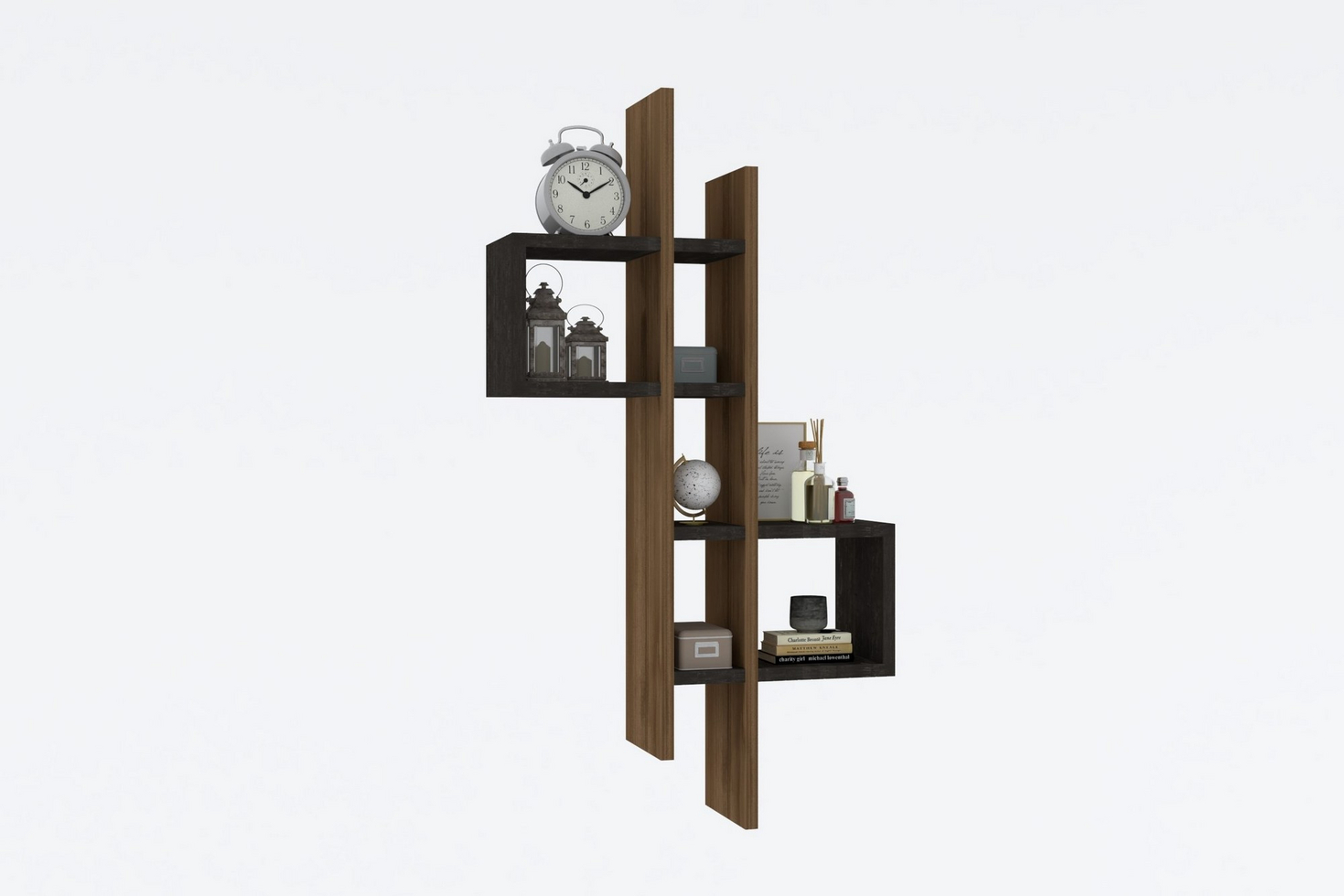 Norda Design Moderne væghylde, 53.8 x 108 x 19.6 cm | 100% melaminbelagt, 18 mm tyk | stilfuld opbevaringsløsning