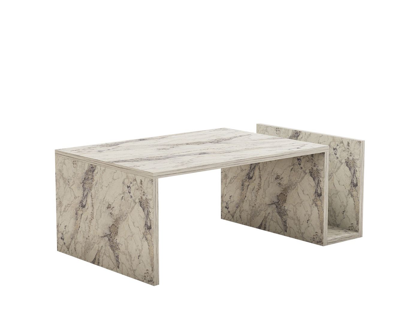 Norda Design Moderne sofabord, 86.8 cm | 100% melaminbelagt, 18 mm tyk, design, der kan fastgøres til væg