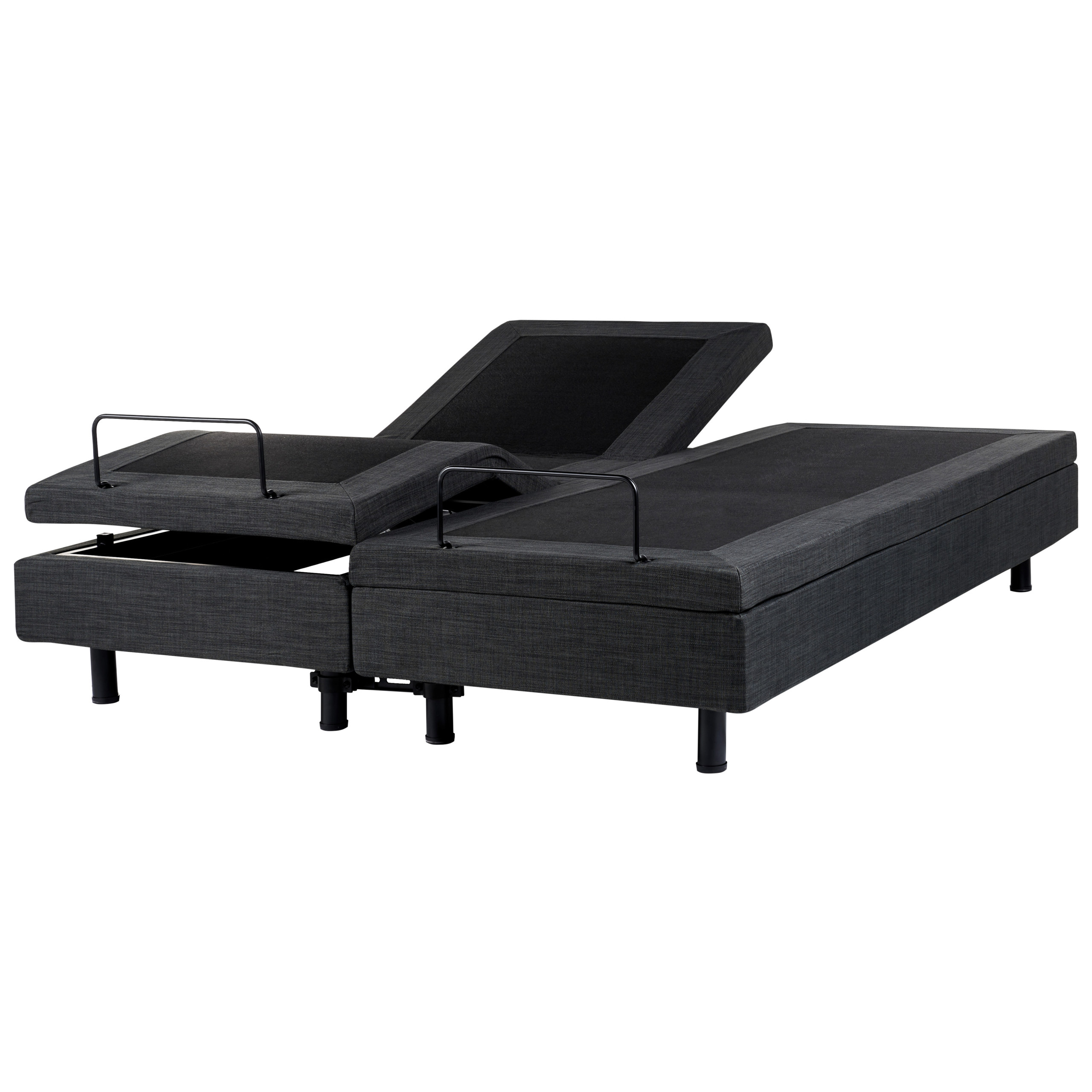 Justerbar seng uden hovedgærde DUKE 160 x 200 cm Mørkegrå