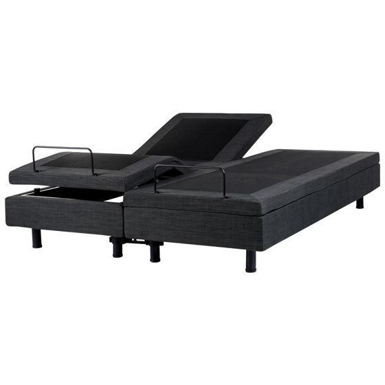 Justerbar seng uden hovedgærde DUKE 160 x 200 cm Mørkegrå