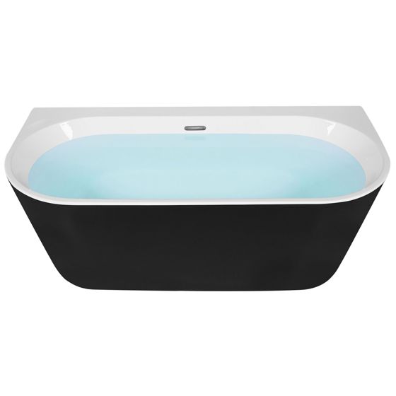 Back-to-wall badekar HARVEY 170 x 80 cm Sort/hvid