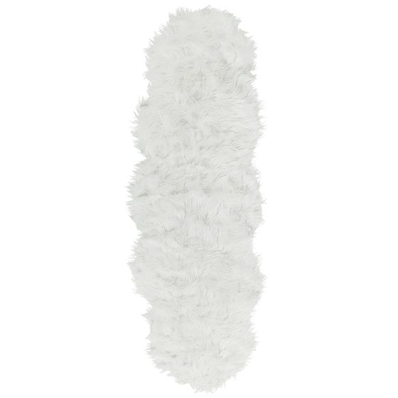 Tæppe af kunstpels MAMUNGARI Hvid 60 x 180 cm