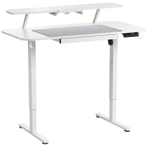 Elektrisk justerbart hæve sænkebord WILBANKS 120 cm 60 cm med USB-port Hvid