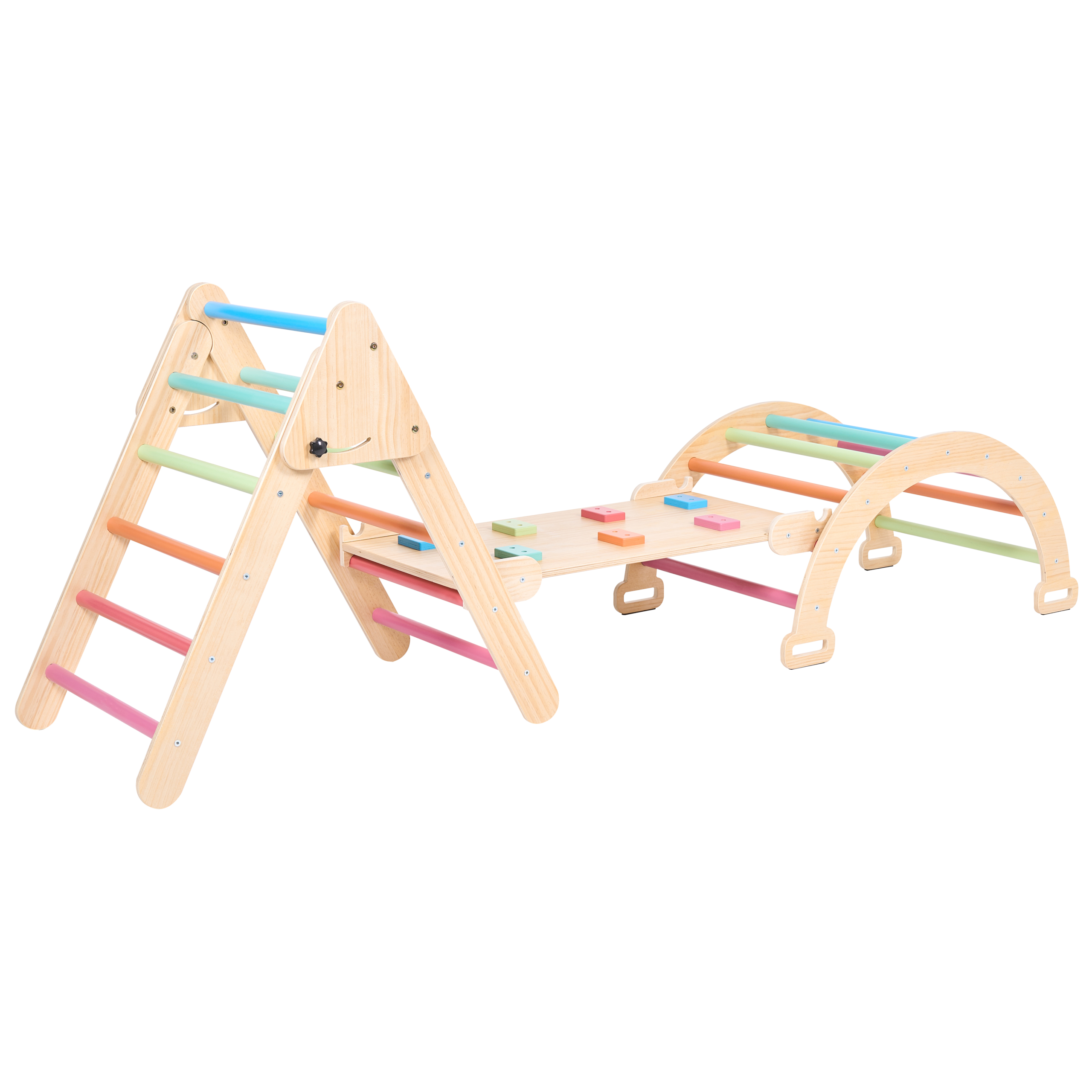 Multifunktionel klatrebue MOAMA Fyretræ Lysebrun