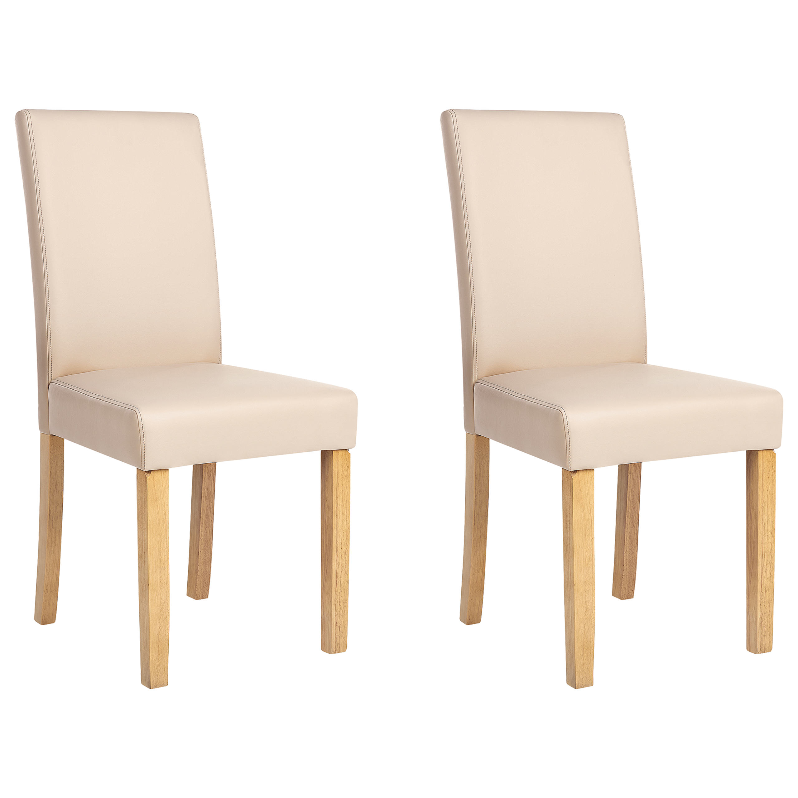 Sæt med 2 spisebordsstole BROADWAY Kunstlæder Beige