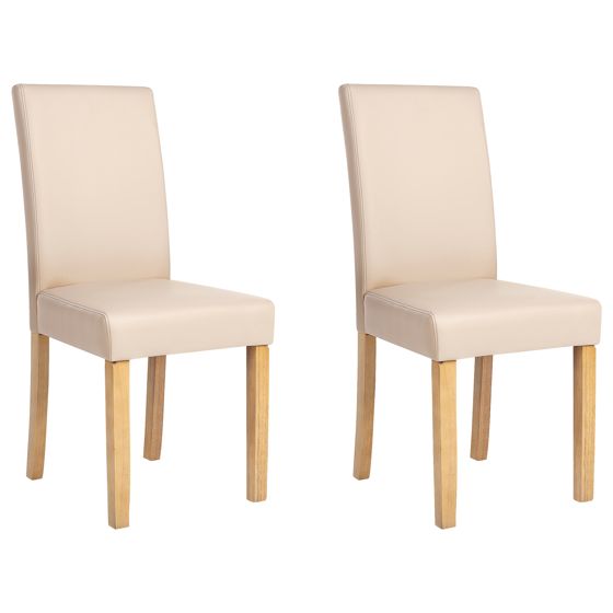 Sæt med 2 spisebordsstole BROADWAY Kunstlæder Beige
