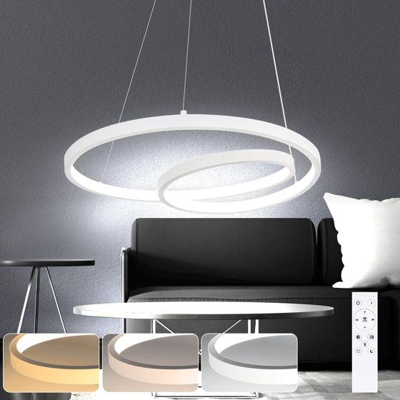 NETTLIFE moderne LED-pendellampe, jern 34W Hvid diameter, 40 cm dæmpbar, kreativt design, til stue soveværelse køkken