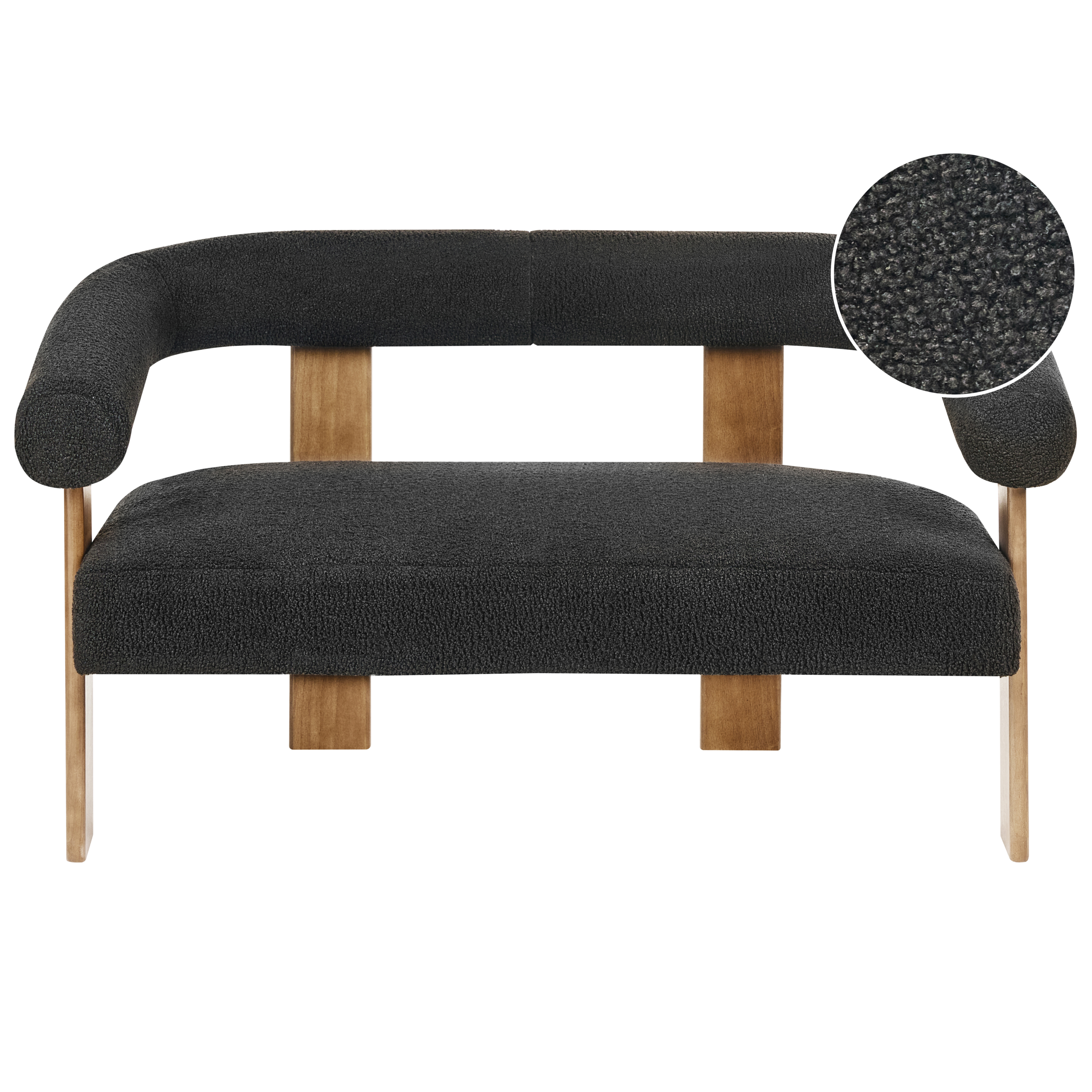 Sofa 2 personers ILBRO Boucle Sort/ mørkebrun