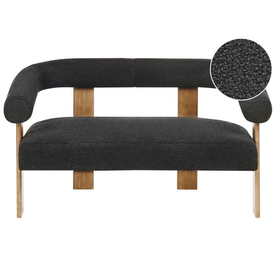 Sofa 2 personers ILBRO Boucle Sort/ mørkebrun