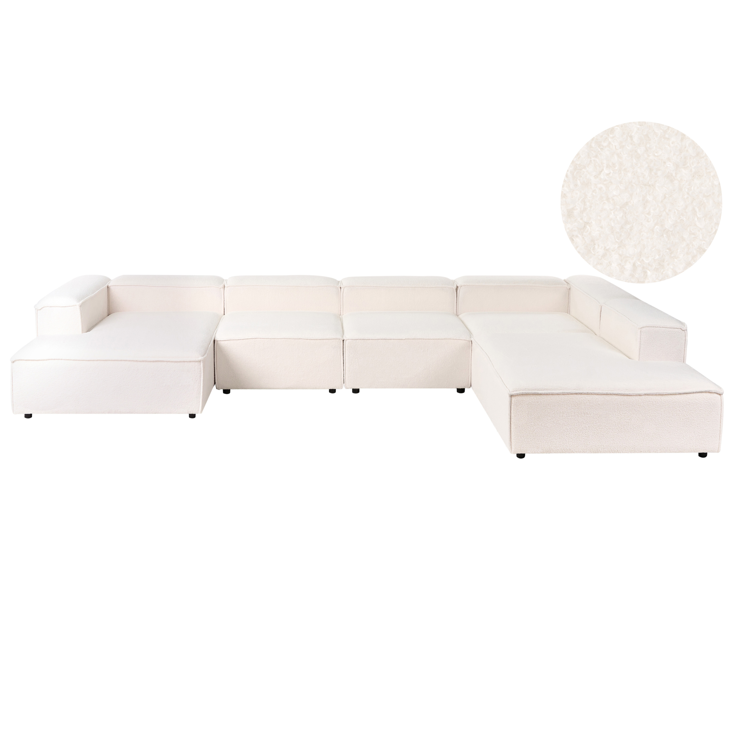 Hjørnesofa modul 5 personers ARDAL Boucle Cremehvid Venstrevendt