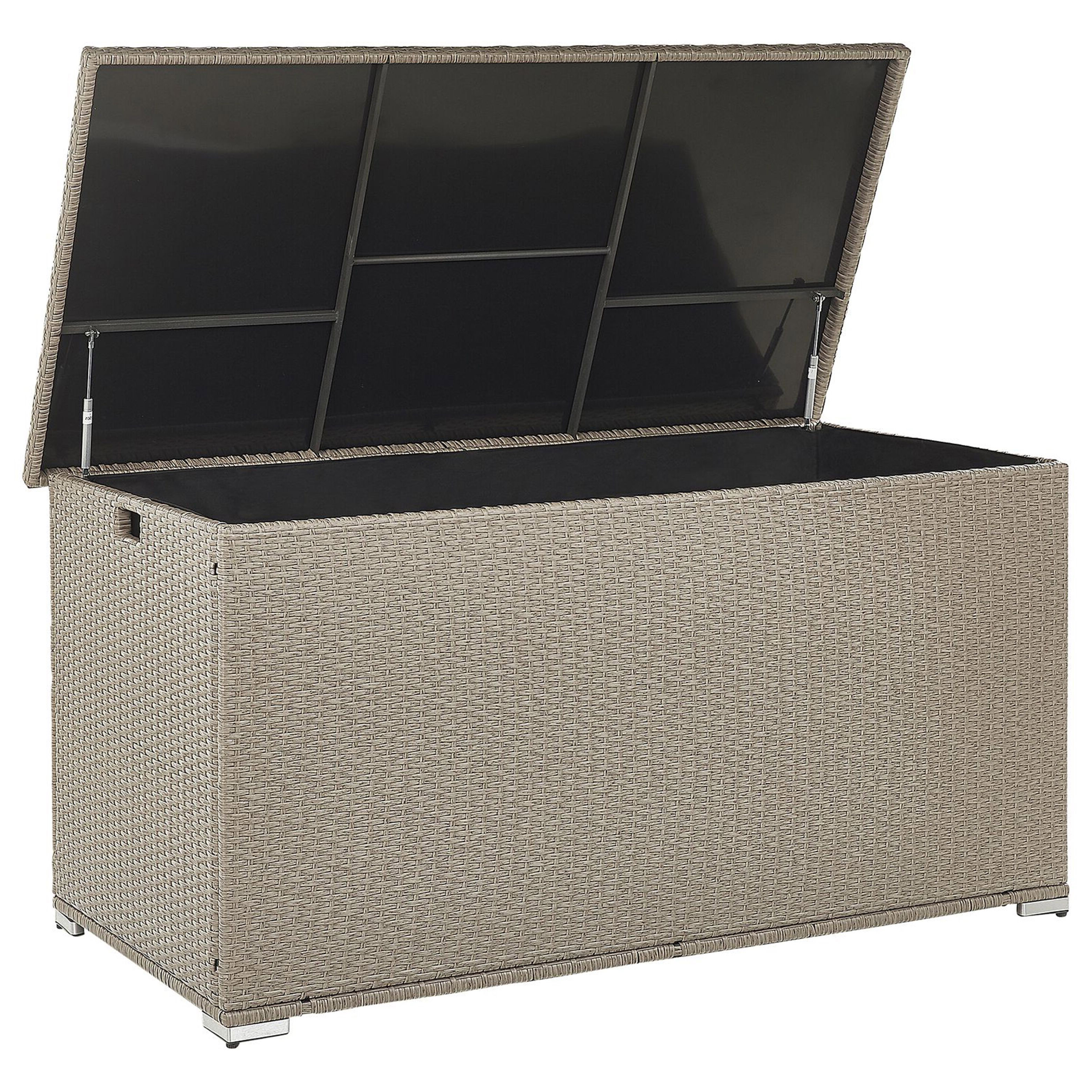 Opbevaringsboks MODENA 155 cm 75 cm PE-rattan Brungrå