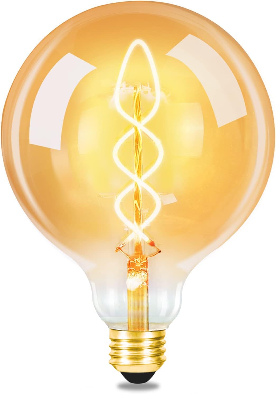 NETTLIFE E27 vintage LED-pære: retro Edison G125 stor kuglepære dekorativ 4W glødetråd varm hvid nostalgisk belysning energibesparende