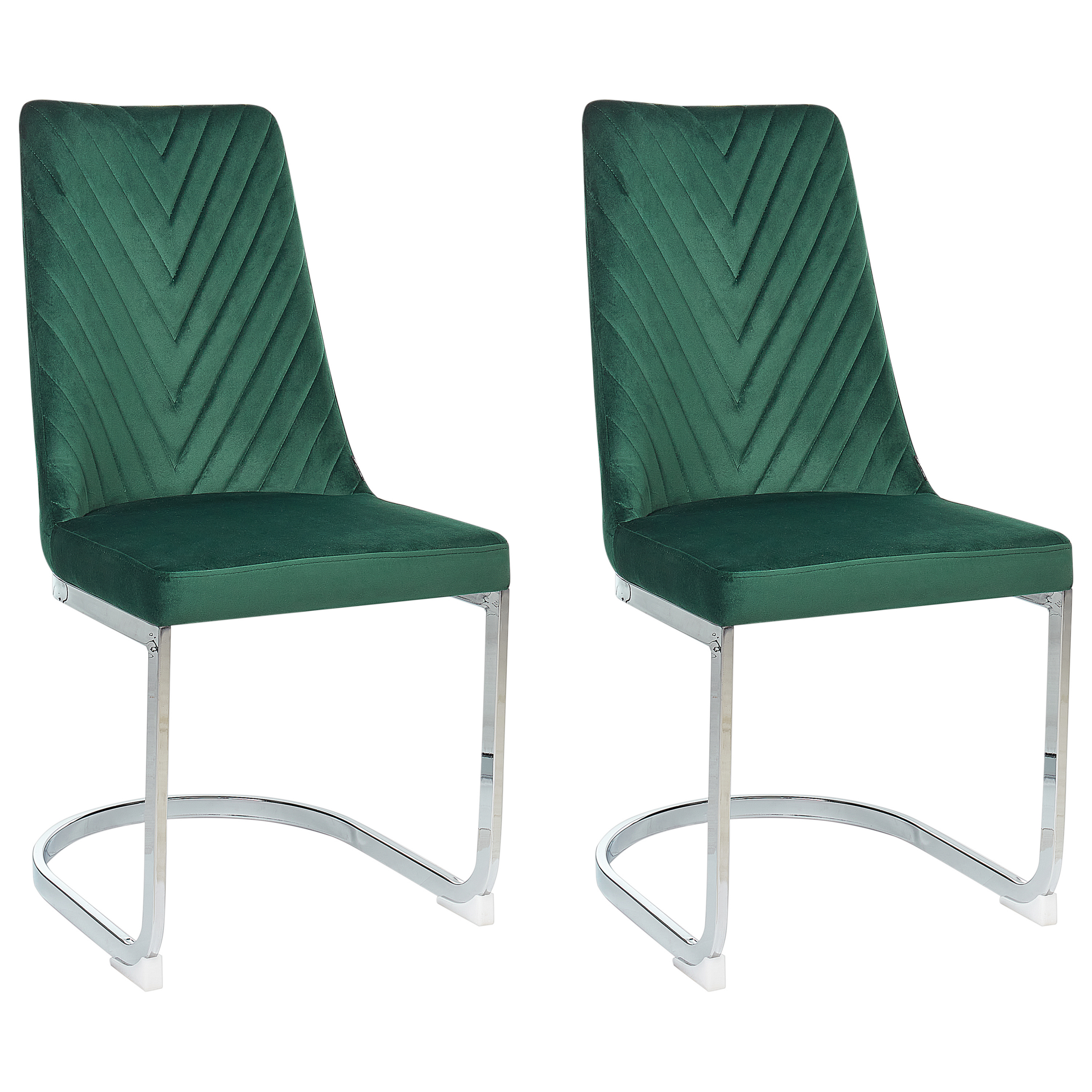 Sæt med 2 spisebordsstole ALTOONA Velour Smaragdgrøn