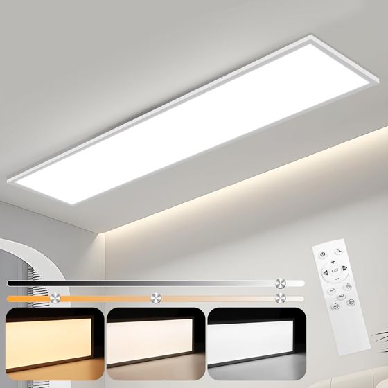 NETTLIFE LED-panel, 120x30, dæmpbar, med fjernbetjening, 40W, sort