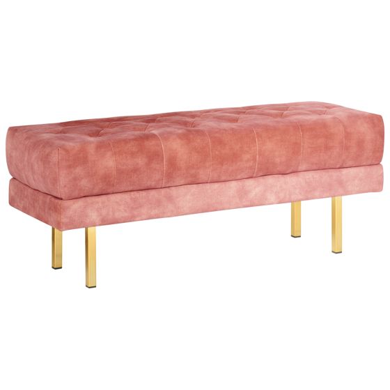 Polstret bænk ROSEVILLE Velour Lyserød
