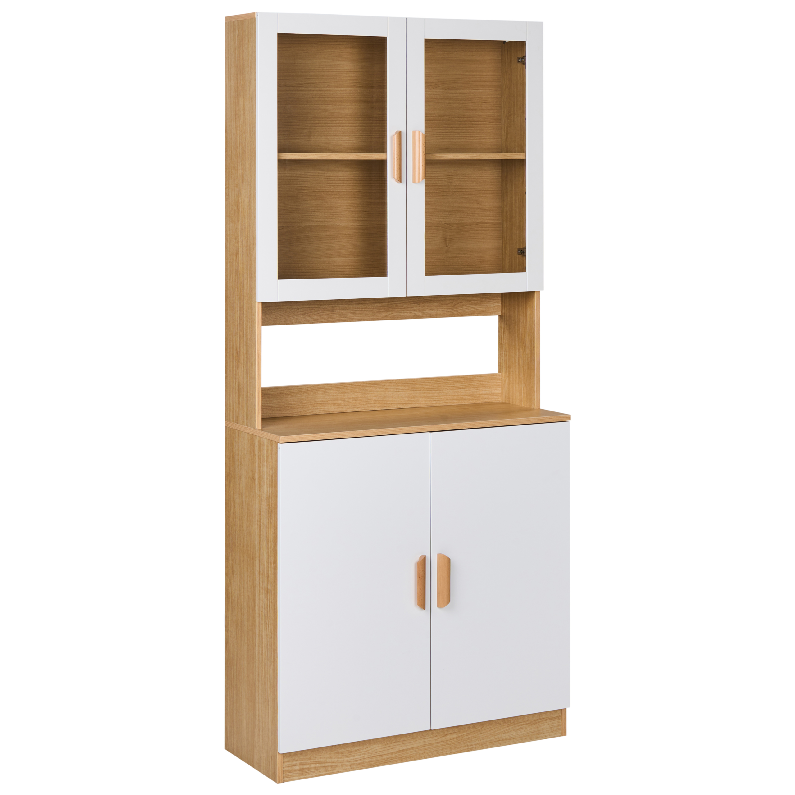 Glas vitrineskab CYGNET 80 cm Hvid