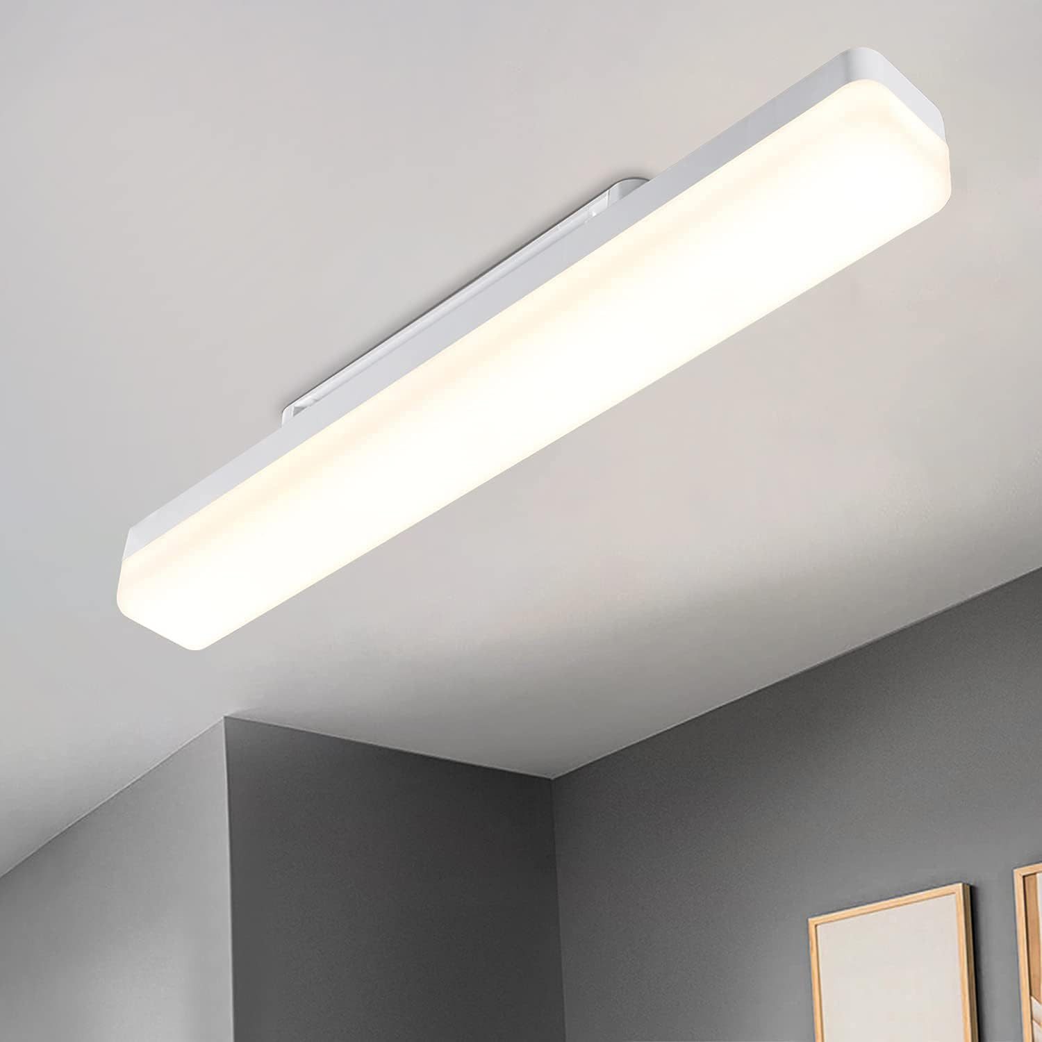 NETTLIFE LED - køkkenloftlampe, lang, 40 cm, dagslys, 18W, neutral hvid loftlampe til kælderen
