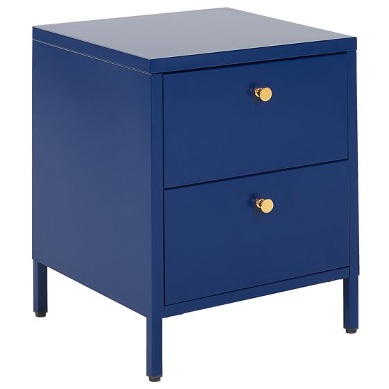 Natbord med 2 skuffer KYLEA Metal Navy Blå