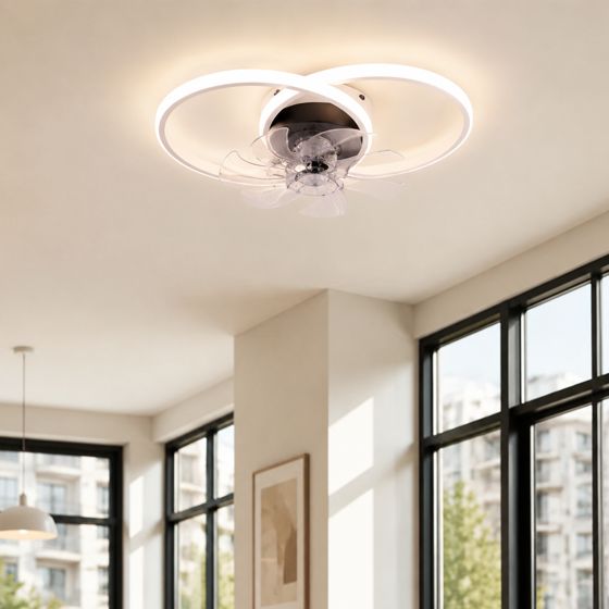 NETTLIFE LED loftsventilator med belysning, 36W, støjsvag, med fjernbetjening, 3 farvetemperaturer, 6 hastigheder, hvid