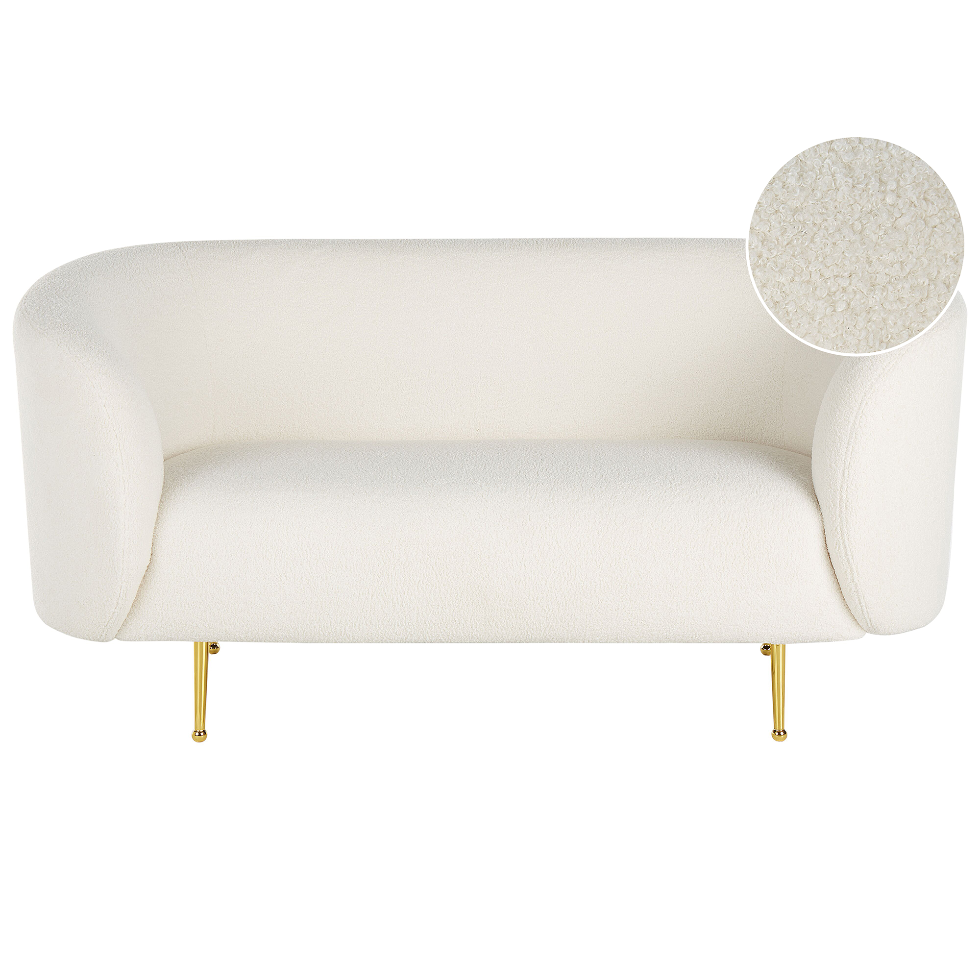 Sofa 2 personers LOEN Boucle Hvid
