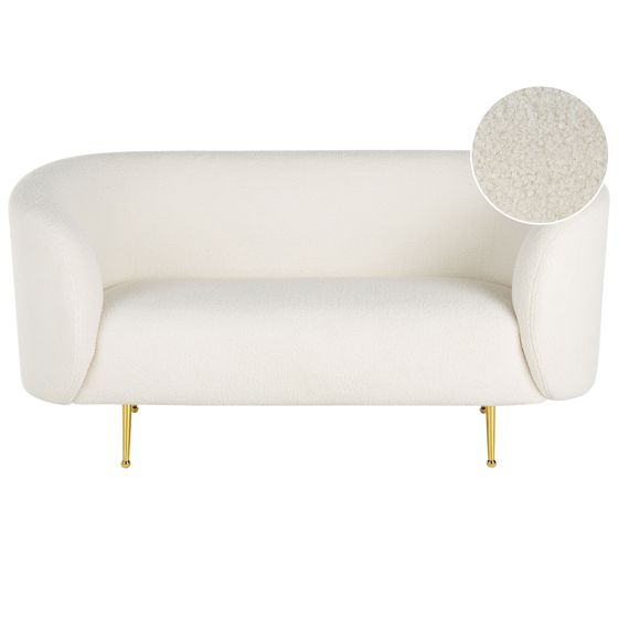 Sofa 2 personers LOEN Boucle Hvid