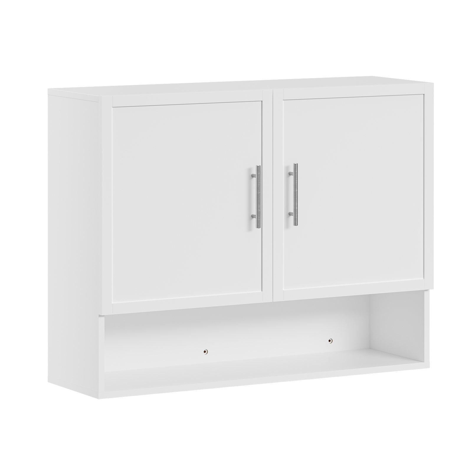 Vægskab med åben hyld og to døre, hvid, 90.0x70.0x28.8 cm, BZR233-W