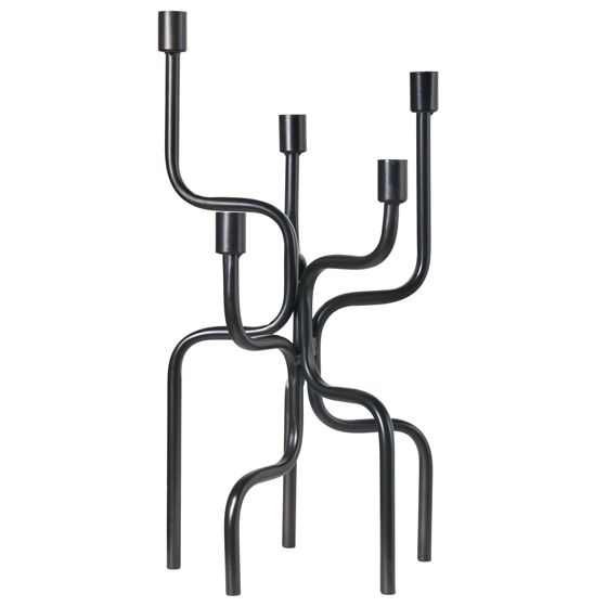 Lysestage PORRTELA 50 cm Metal Sort