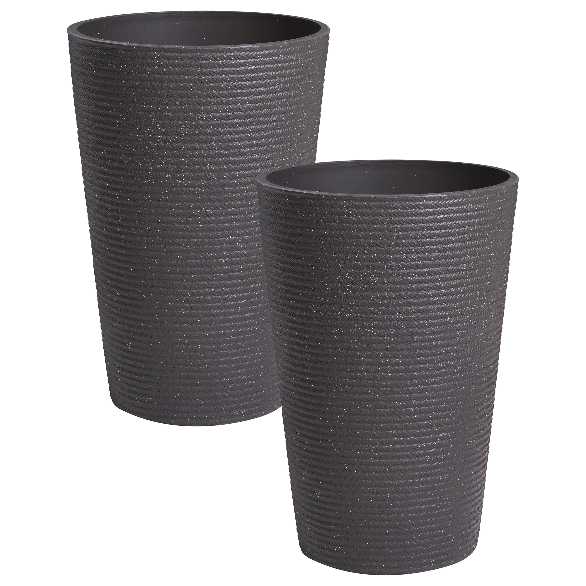 Sæt med 2 plantekrukker MEUM 35 cm Sort