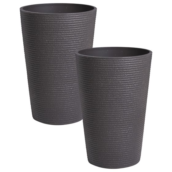 Sæt med 2 plantekrukker MEUM 35 cm Sort