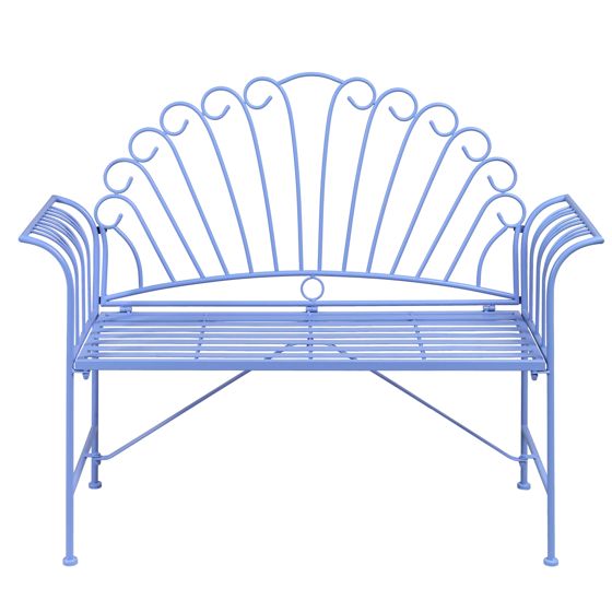 Havebænk CAVINIA 125 cm Metal Himmelblå