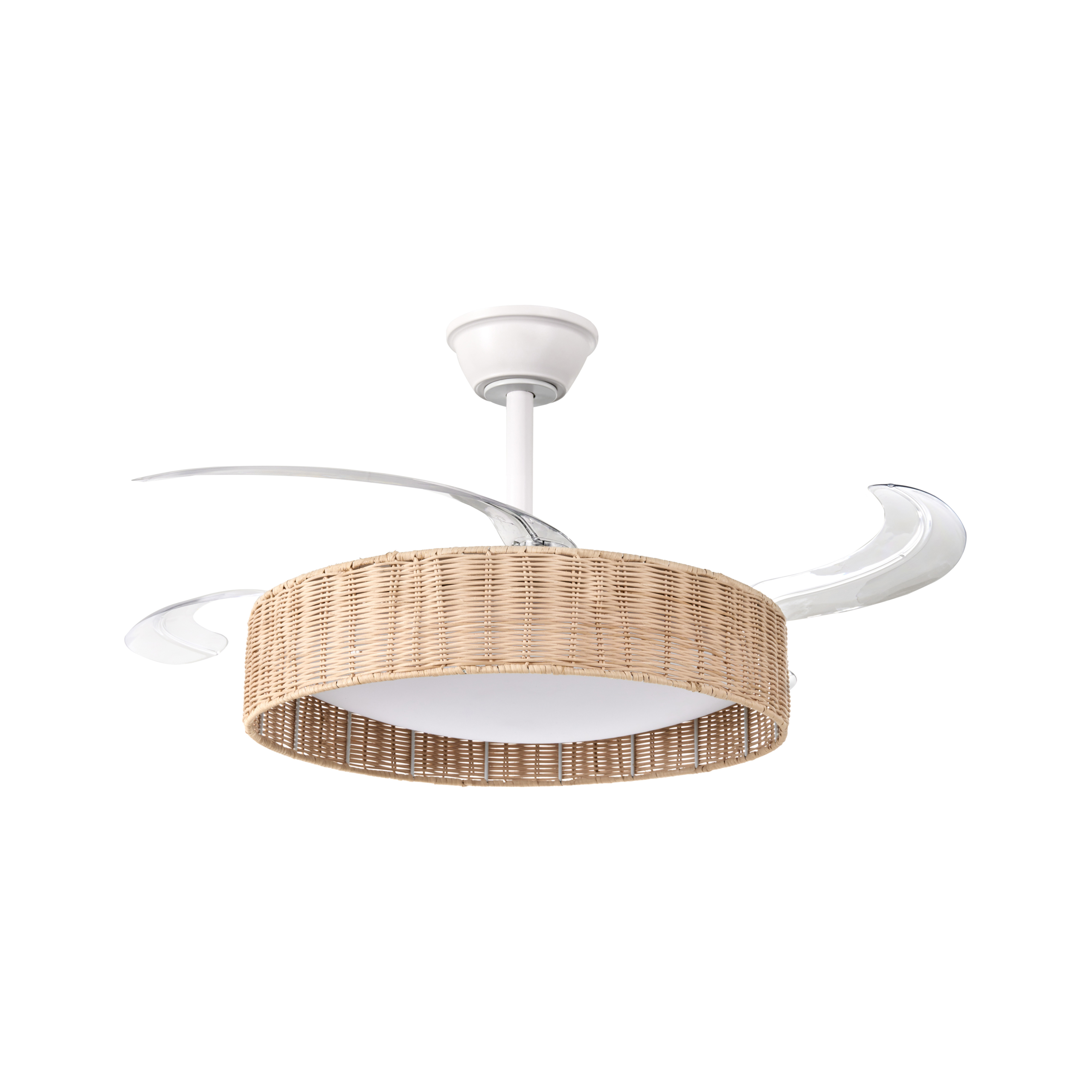 Ventilator med lys TOMOKA Med fjernbetjening LED Hvid