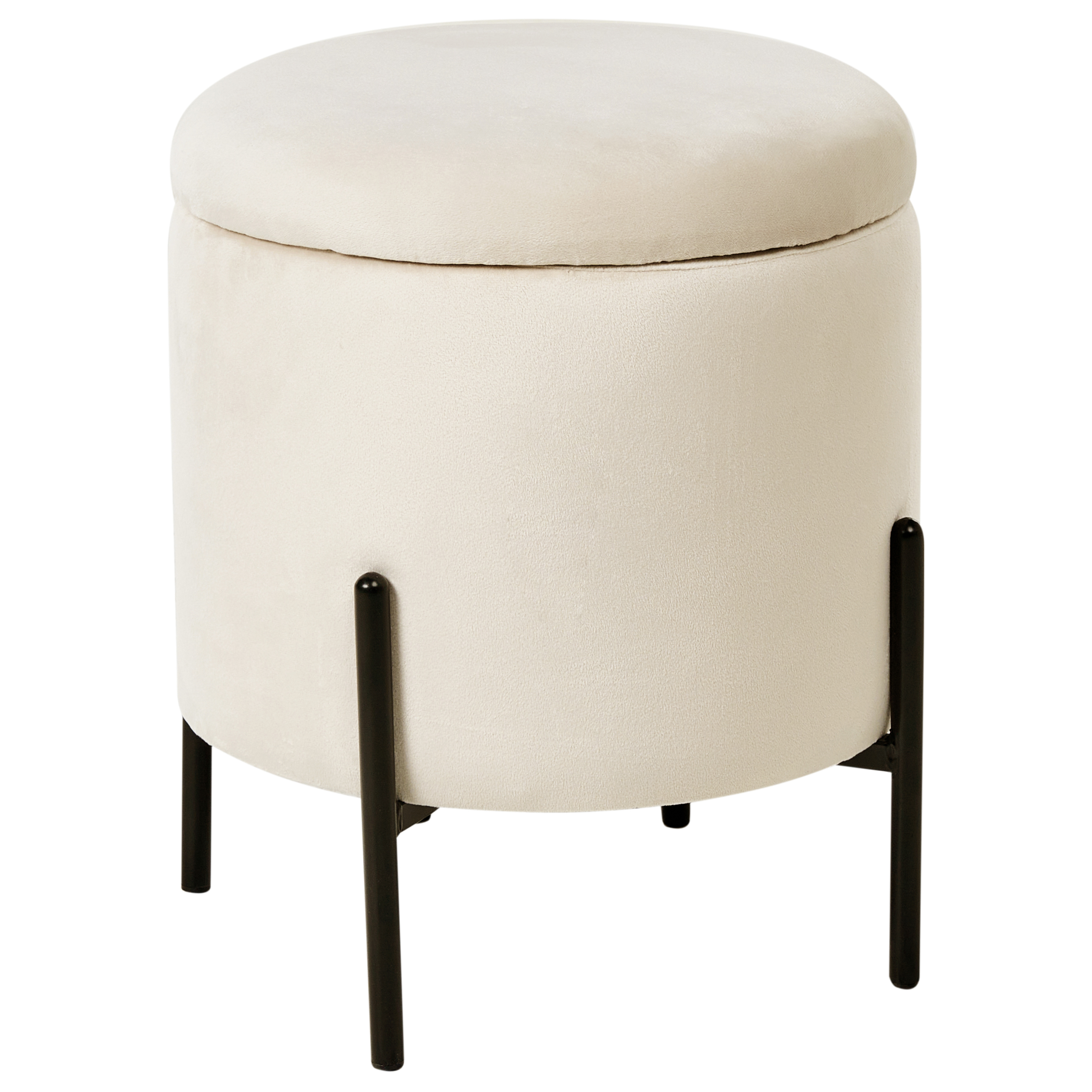 Puf med opbevaring WENONA Velour Lys Beige