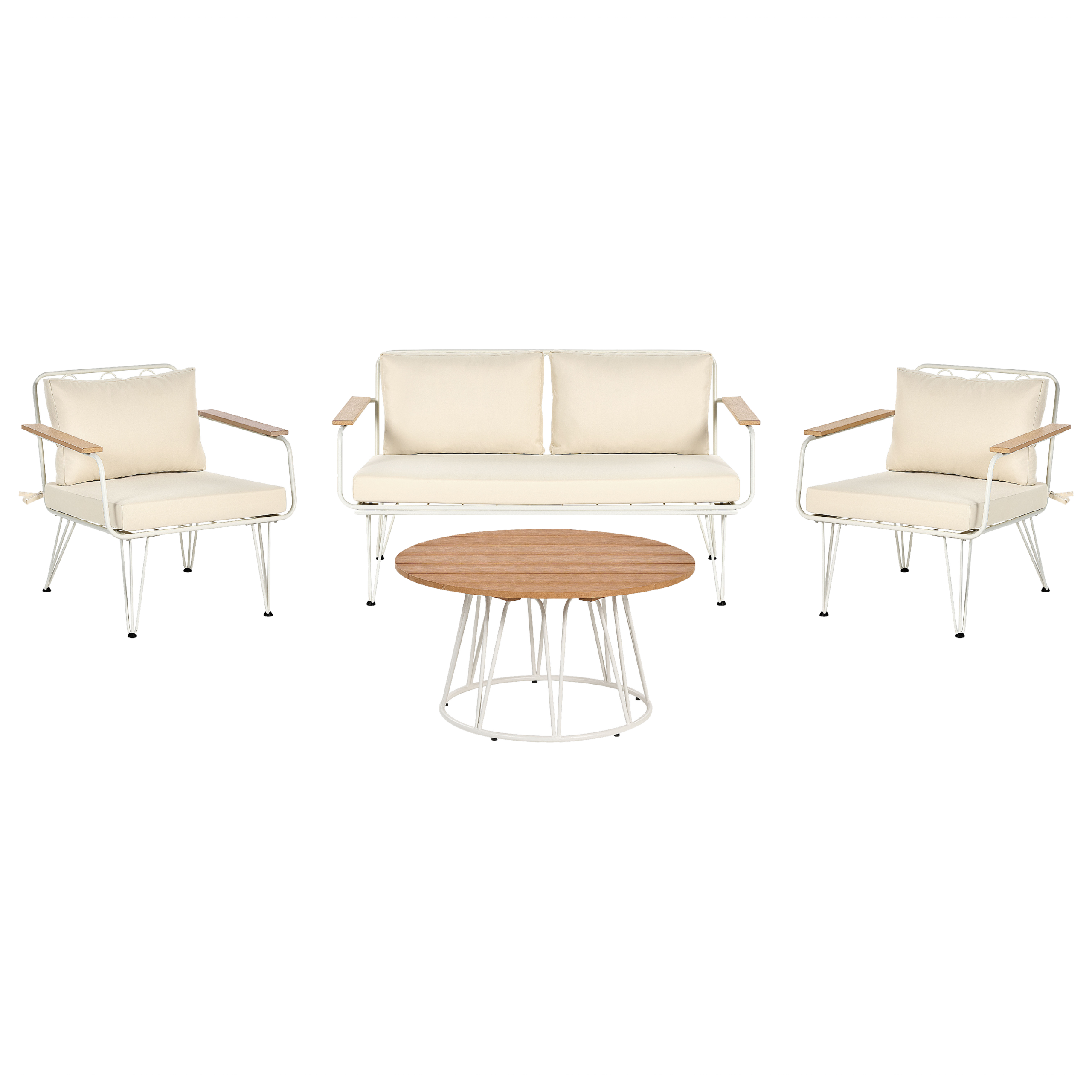 Loungesæt med bord 4 personers MONTESILVANO Metal Lys Beige