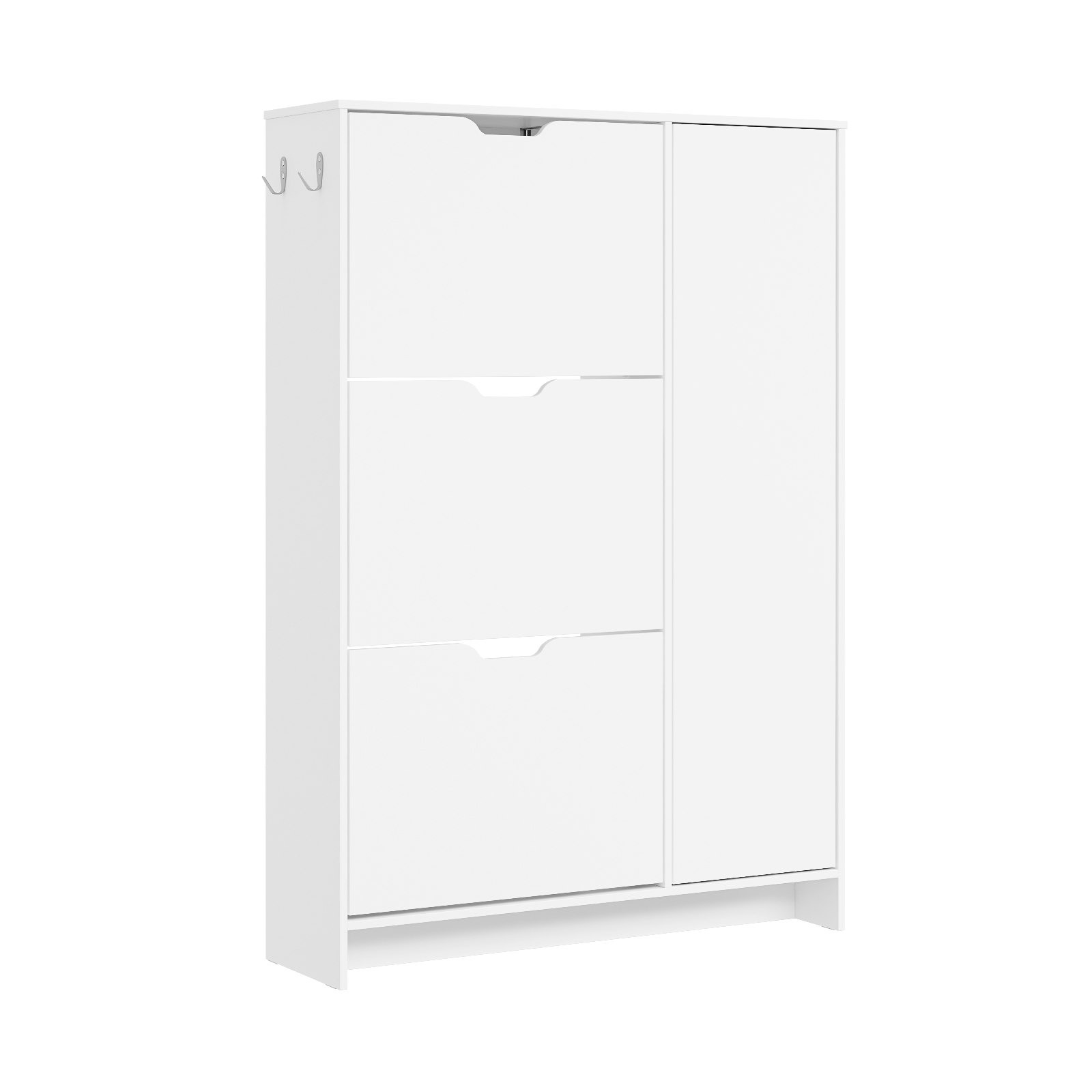 Indgangsskab med 3 skuffer og dør, hvid, 84x24x121.6 cm, FSR220-W