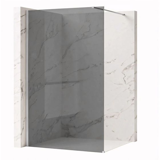 REA brusevæg Flexi Grey 140 Krom, 120x140x195cm