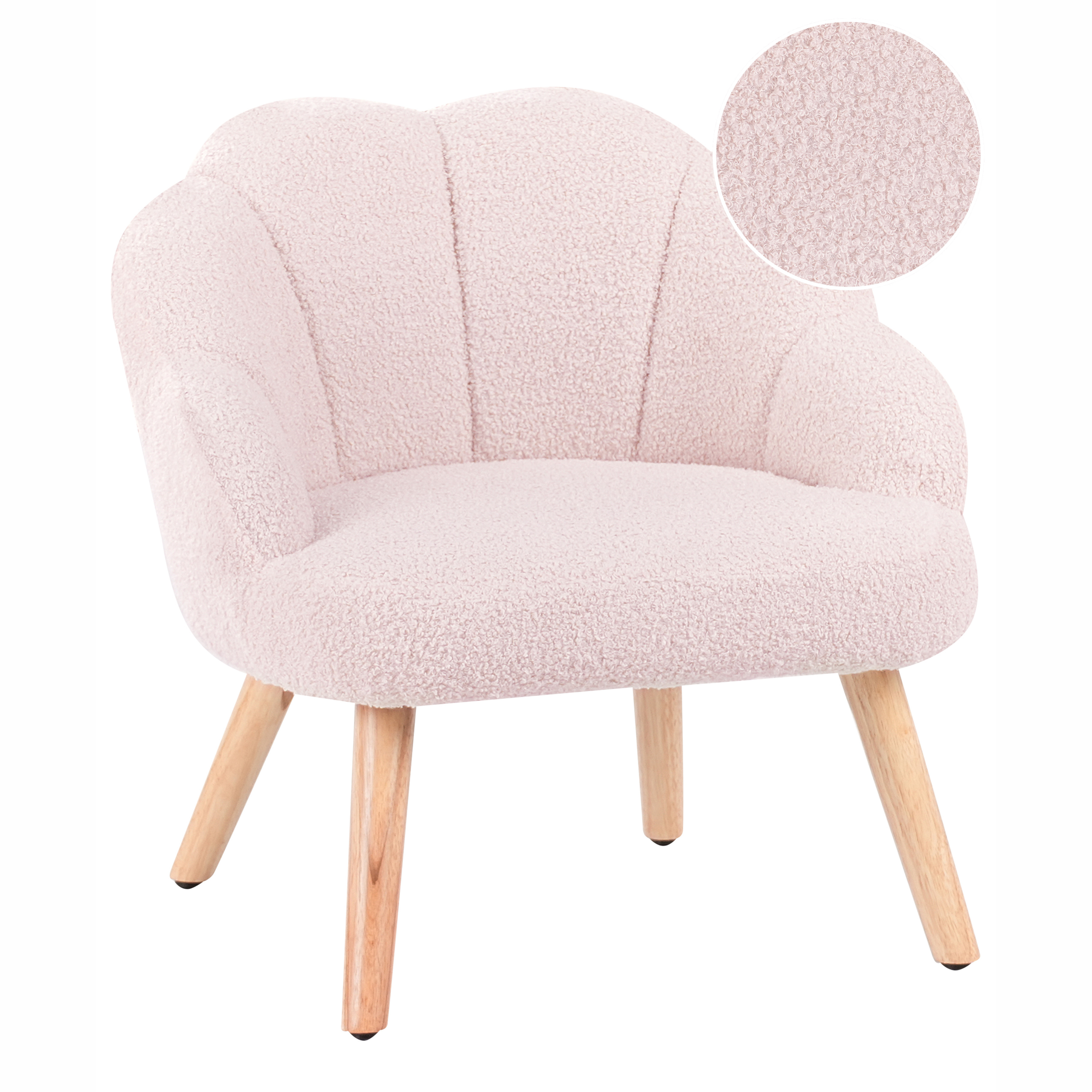 Børnelænestol MILAND Boucle Pastellrosa