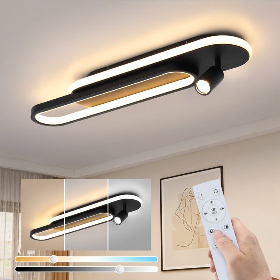 NETTLIFE moderne sort dæmpbar LED-loftlampe med én loftspot