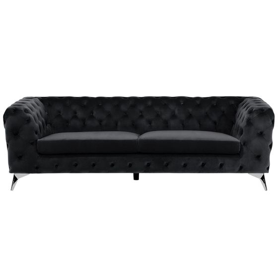 Sofa 3 personers SOTRA Velour Sort