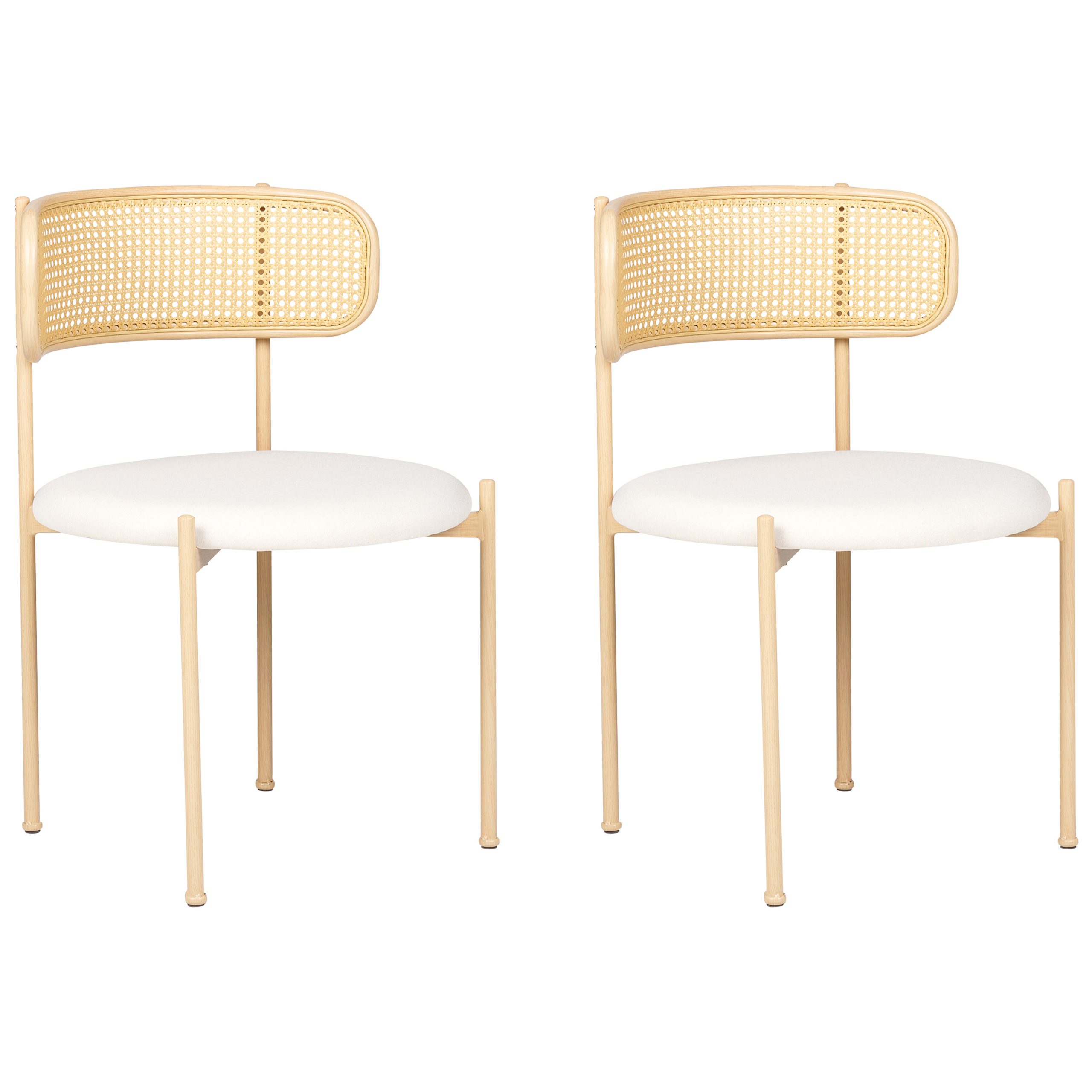Sæt med 2 spisebordsstole ANDOVER Metal Lys Beige