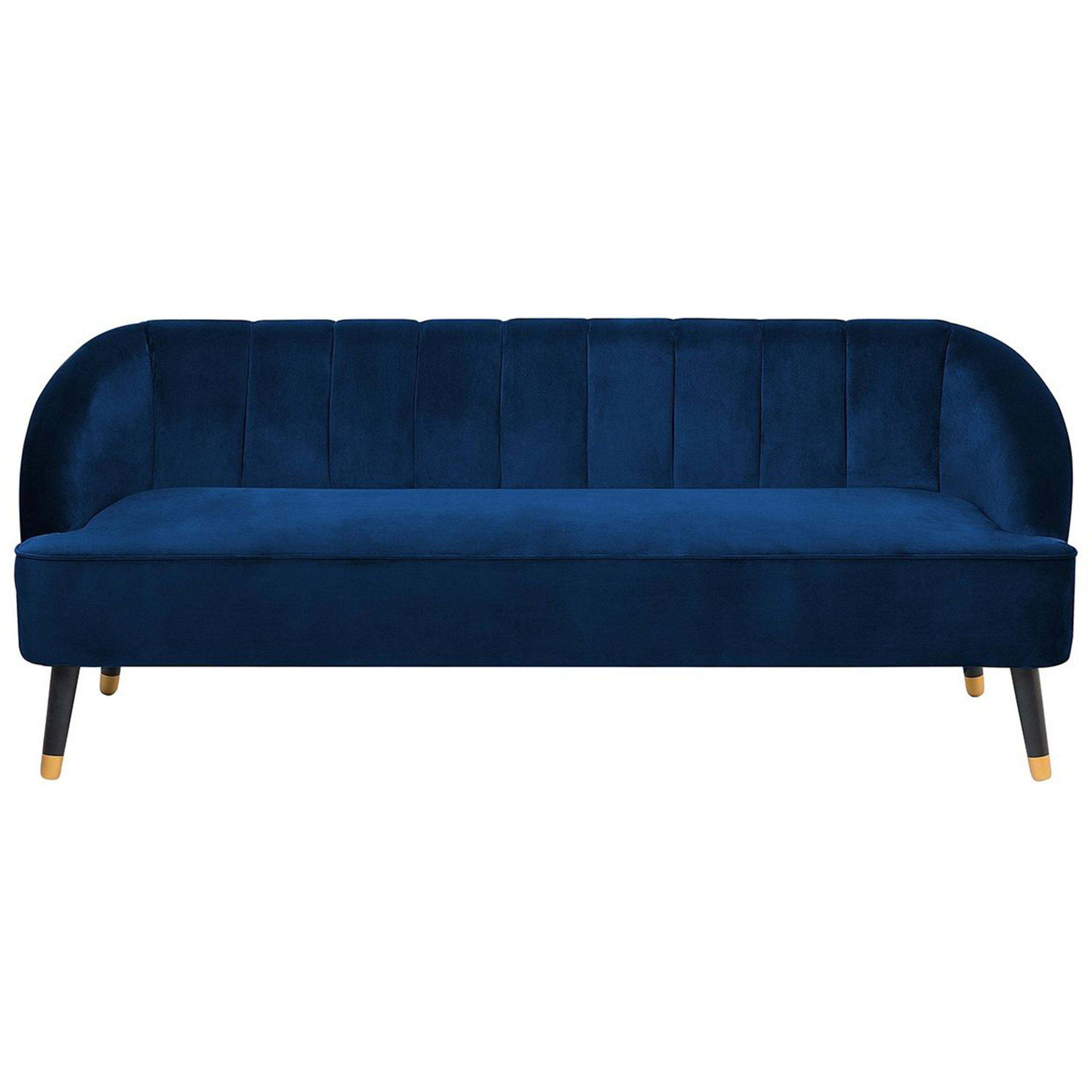 Sofa 3 personers ALSVAG Velour Navy Blå