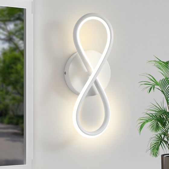 NETTLIFE sort, LED-væglampe, 7W, buet, design, varm, hvid, 3000K, til indendørs trapper