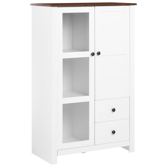 Vitrineskab PIMBA 80 cm Hvid