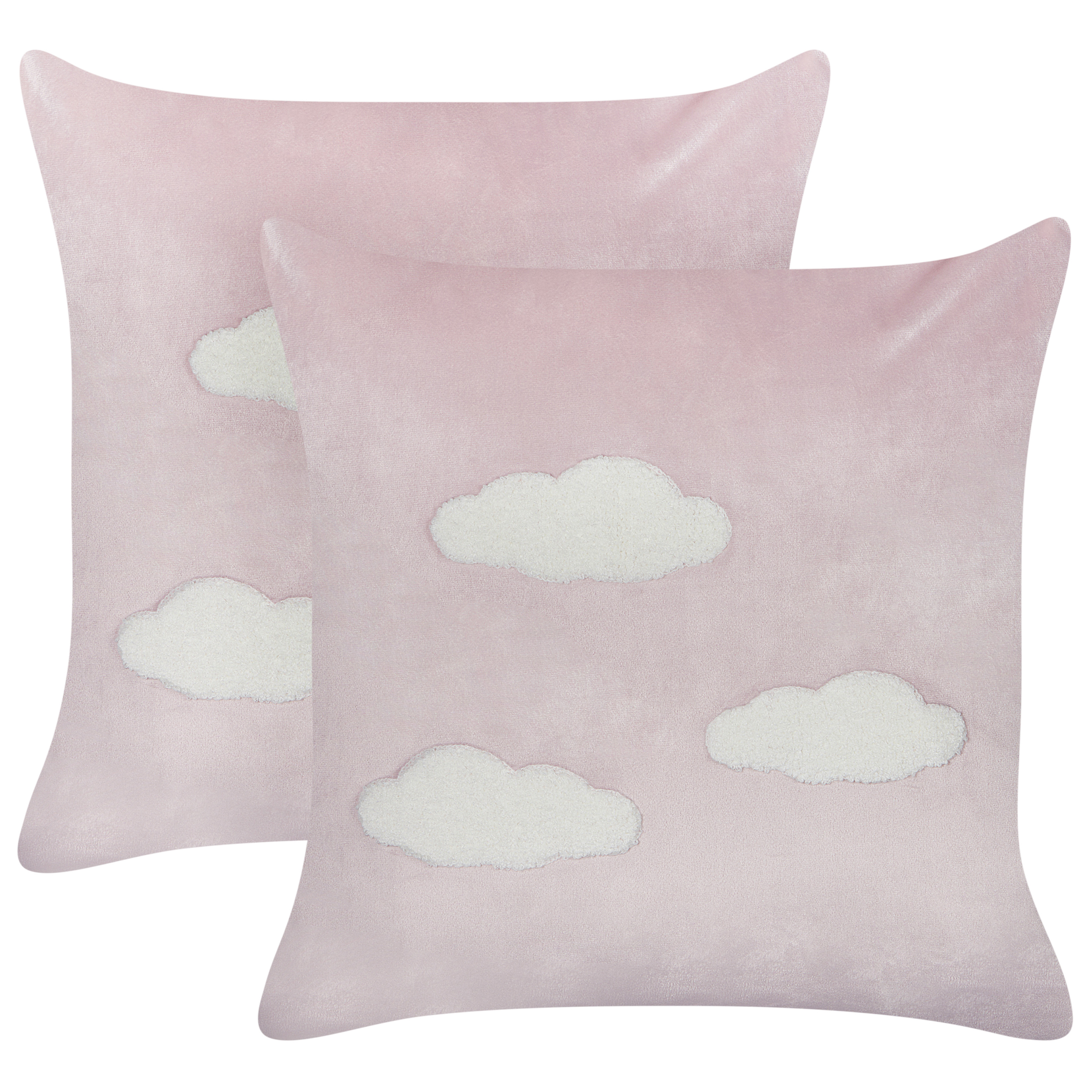 Sæt af 2 pyntepuder IPOMEA 45 x 45 cm Velour Lyserød
