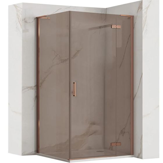 REA brusekabine Hugo 90x90 90x90 Børstet kobber, 90x90x200,5cm