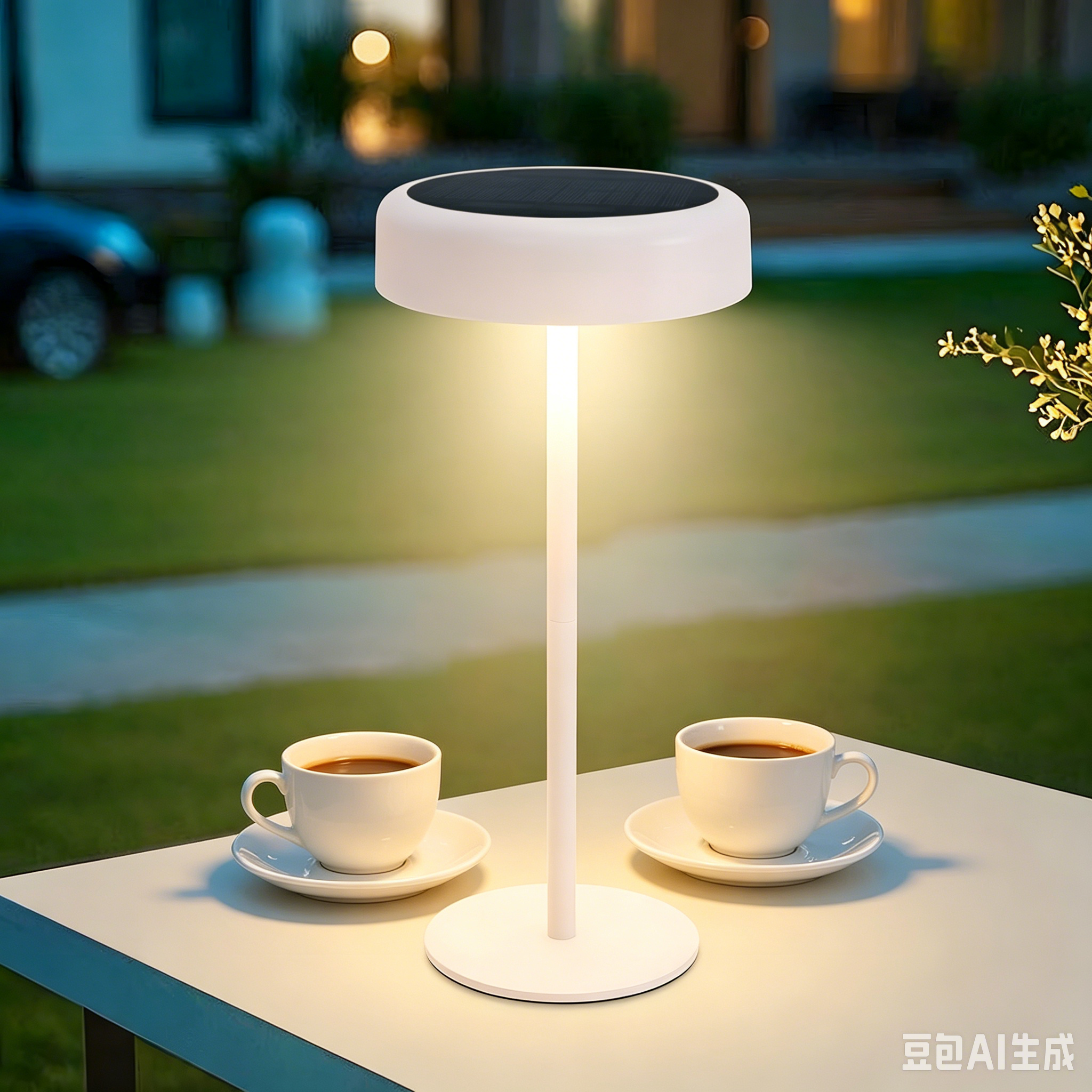 NETTLIFE solcelledrevet bordlampe batteridrevet LED-sengelampe trådløs 3600mhA genopladelig touchskærm dæmpbar hvid med USB-batteri