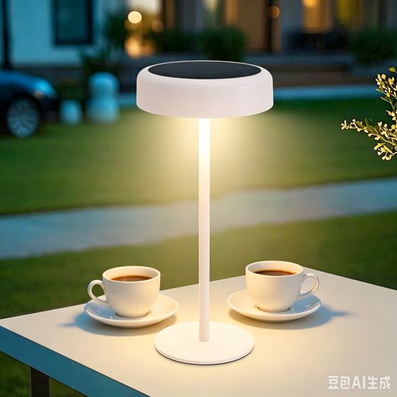 NETTLIFE solcelledrevet bordlampe batteridrevet LED-sengelampe trådløs 3600mhA genopladelig touchskærm dæmpbar hvid med USB-batteri