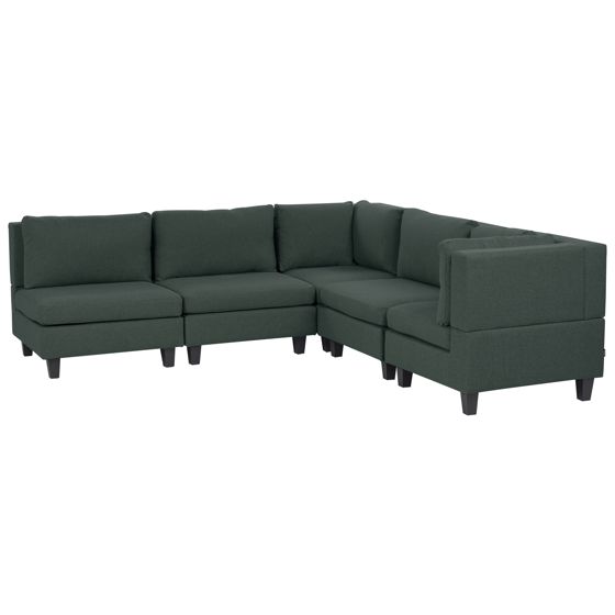 Hjørnesofa modul 5 personers UNSTAD Mørkegrøn Venstrevendt