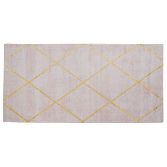 Gulvtæppe ATIKE Lyserød 80 x 150 cm Viskose